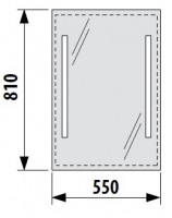 JIKA CLEAR zrcadlo 55 x 81 cm s LED osvětlením, bez vypínače   H4557151731441